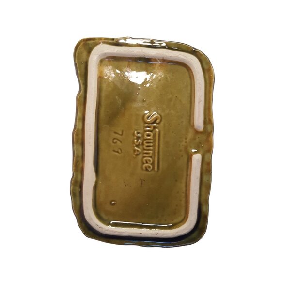 Vintage Shawnee USA Old Grist Mill Water Wheel Green Pottery Planter 769 - Picture 9 of 9